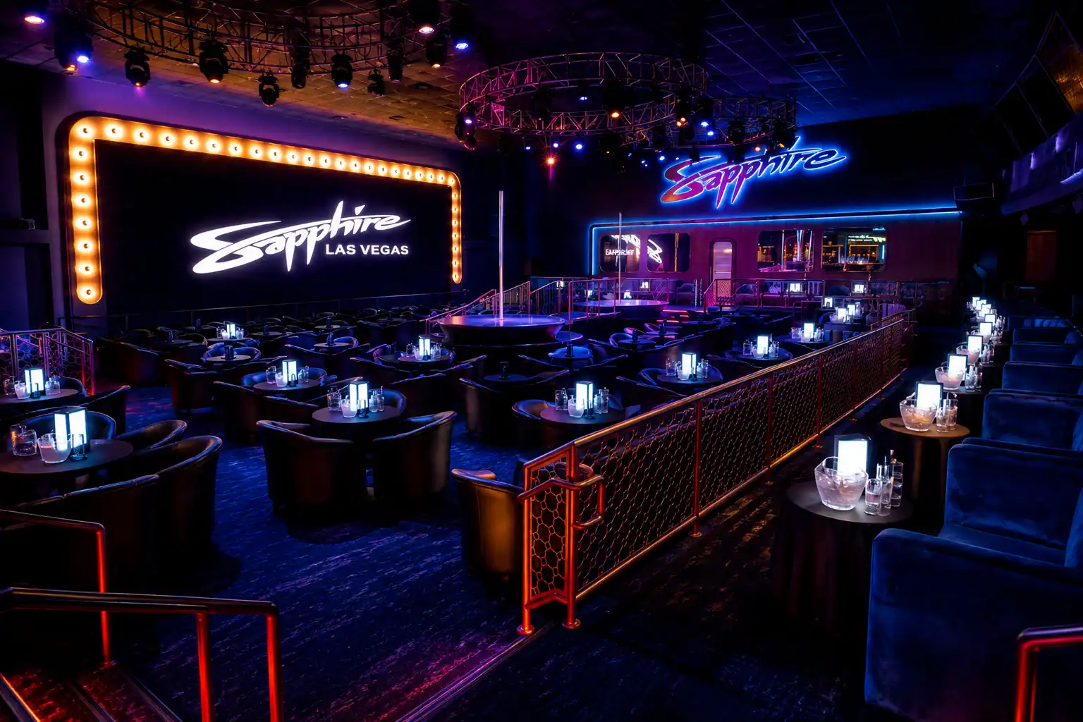 Exterior entrance of Sapphire Las Vegas on Sammy Davis Jr. Drive.