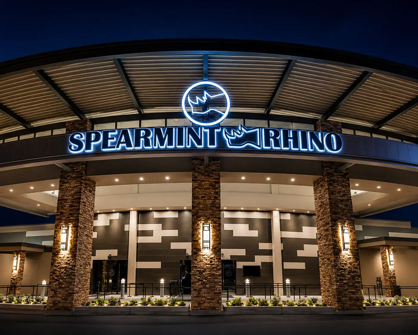 Exterior entrance of Spearmint Rhino Las Vegas on South Highland Drive